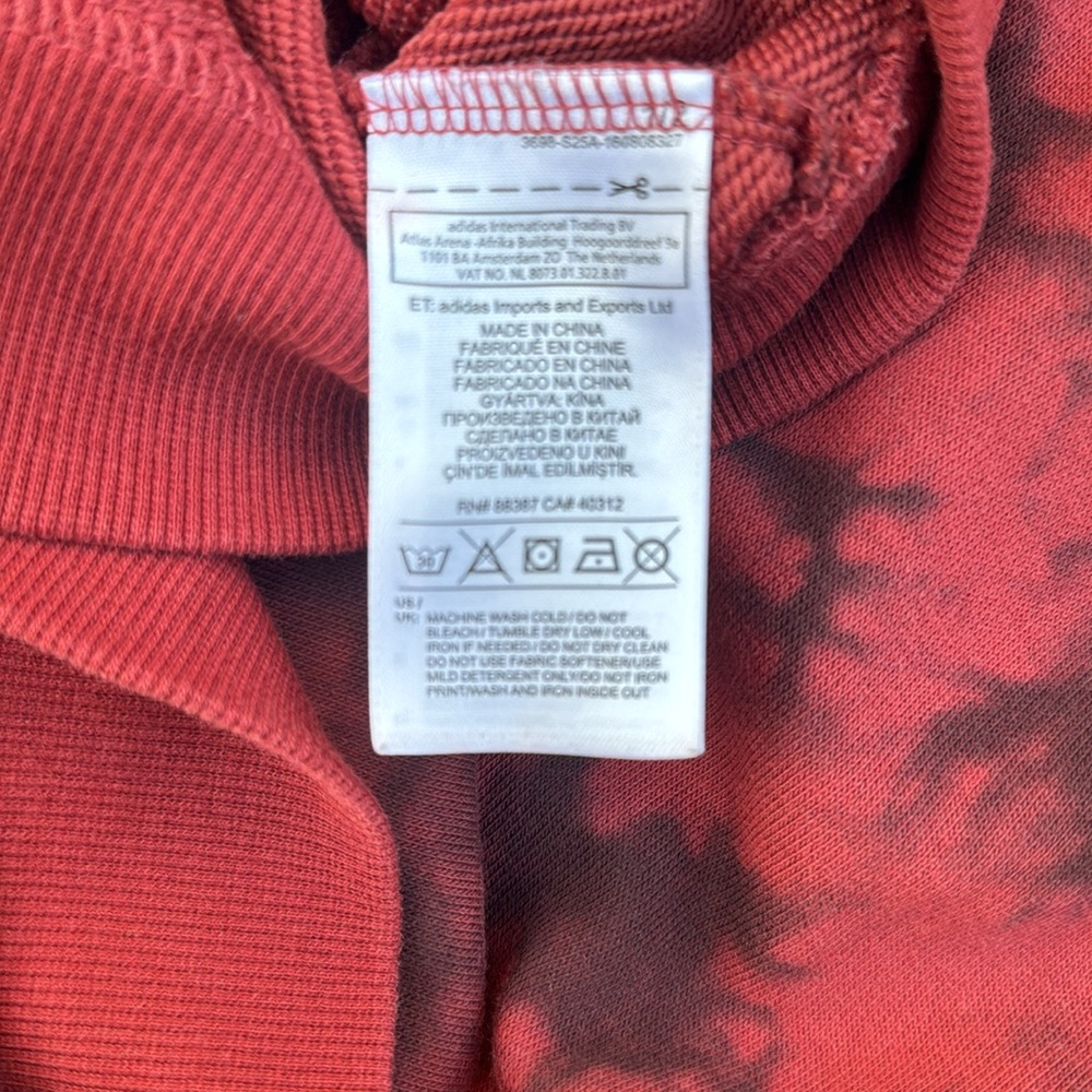 Adidas Skateboarding Men's Red Tie Dye Hoodie Sweatshirt Size Small - Picture 7 of 13